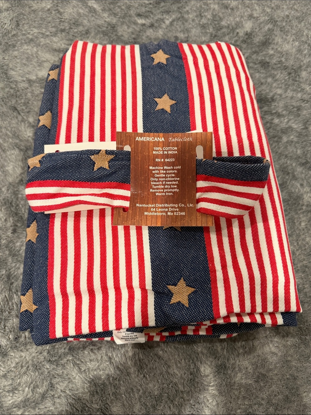 Americana Star & Stripe Holiday Tablecloth - Red, White & Blue
